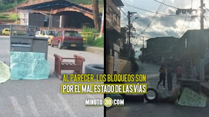 Reportan bloqueos en el corregimiento de Altavista Reportan bloqueos en el corregimiento de Altavista
