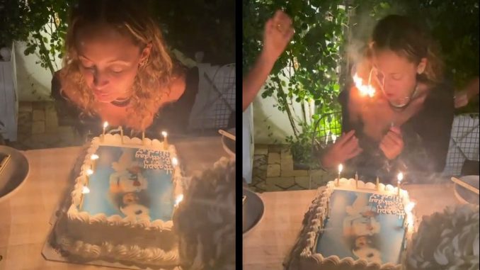 cabello de Nicole Richie se le prendió
