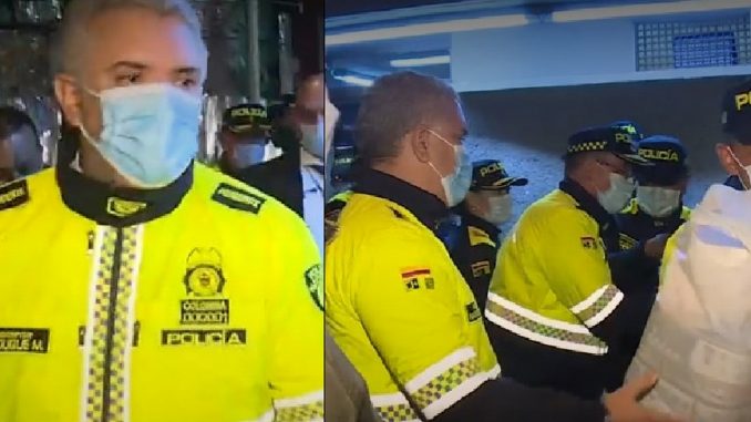 Duque se vistió de policía y dijo que hay fallas judiciales Duque se vistió de policía y dijo que hay fallas judiciales