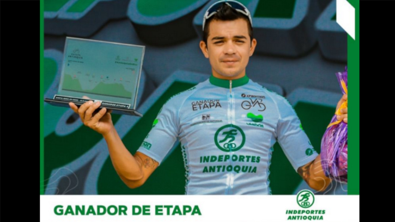Fabio Duarte, ganador de la etapa 4 de la 'Vuelta Antioquia'