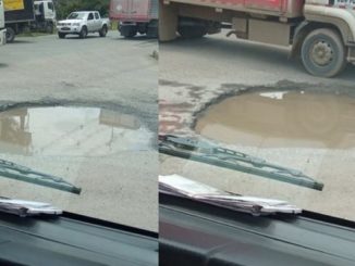 FOTOS: ¡Tremendo hueco! Denuncian mal estado de la vía vieja de Caldas 4 Denuncian tremendos huecos en la vía vieja de Caldas