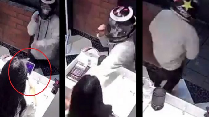 Ladrón le robó el celular a una mujer en local de Manrique Ladrón le robó el celular a una mujer en local de Manrique