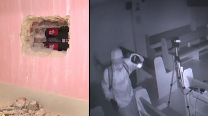 Hicieron un hueco en una iglesia para robar ferretería Hicieron un hueco en una iglesia para robar ferretería