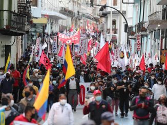 Un millar de manifestantes marchan en Quito en una protesta contra Lasso 1 manifestaciones ecuador