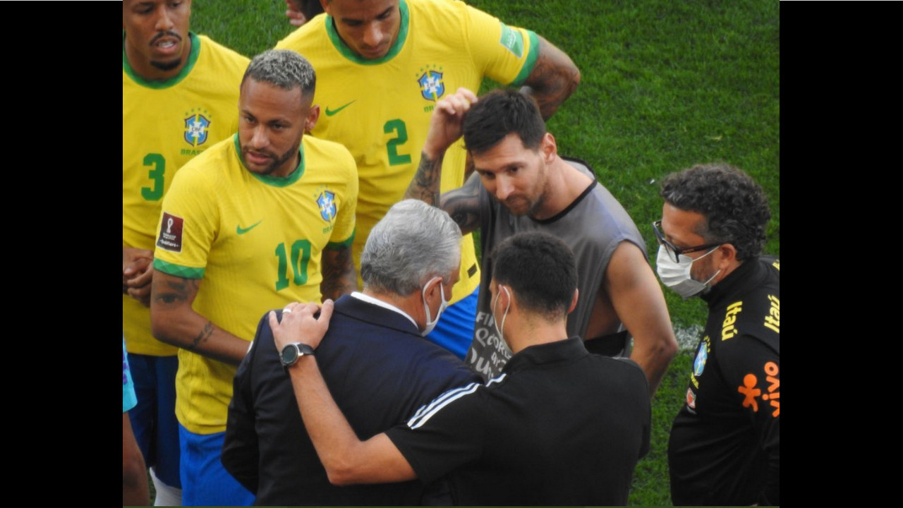 argentina-brasil La reacción de Messi a la suspensión del partido Brasil vs Argentina