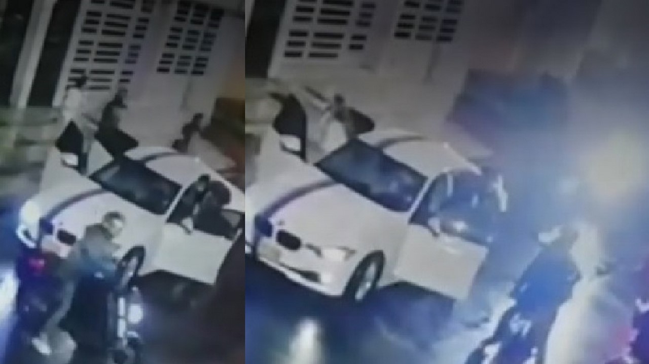 Al menos 10 ladrones robaron a una familia en su carro