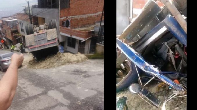Así terminó una volqueta en Robledo Aures Así terminó una volqueta en Robledo Aures