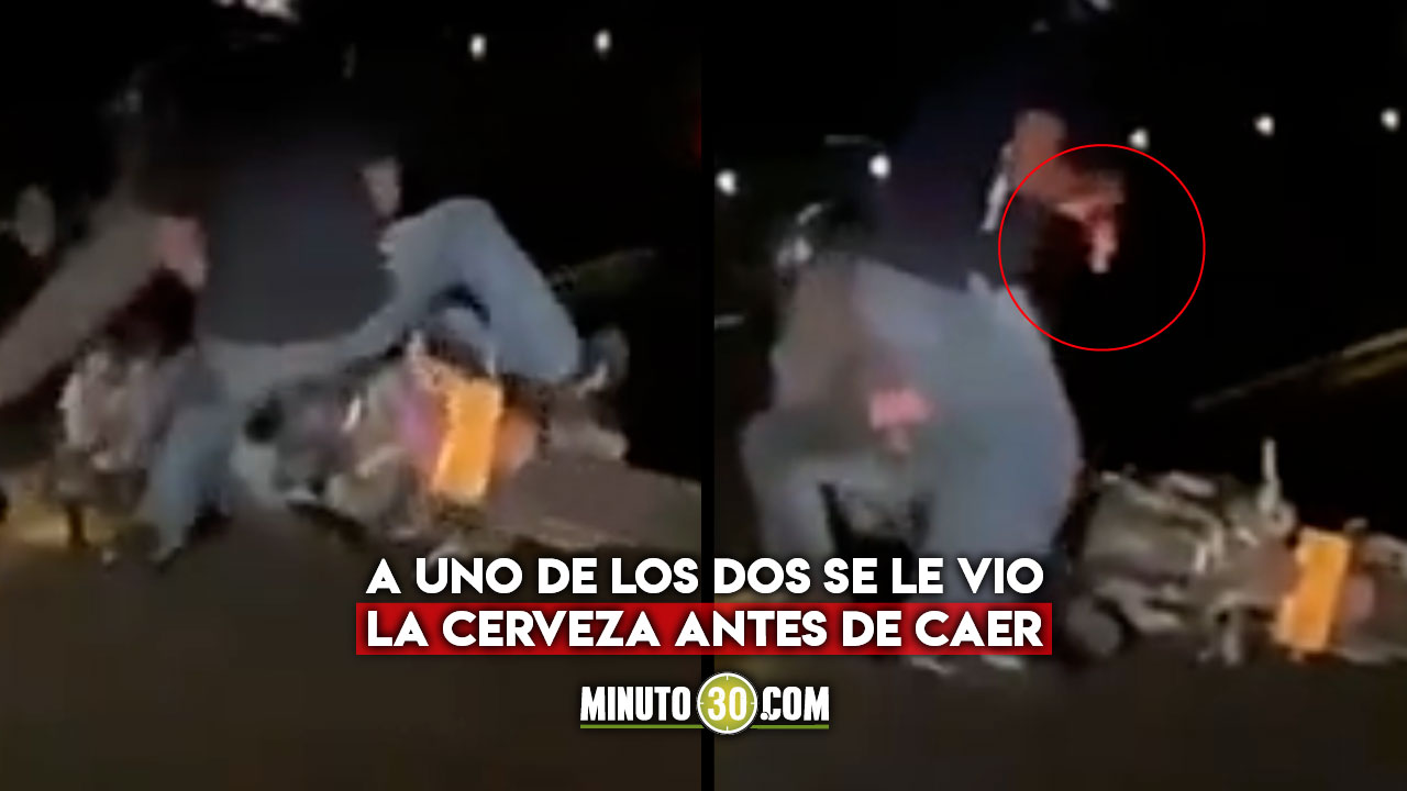 Video: ¡Irresponsables! Estos dos se cayeron en la moto, cuando al parecer iban ‘jinchos’ por Santa Bárbara