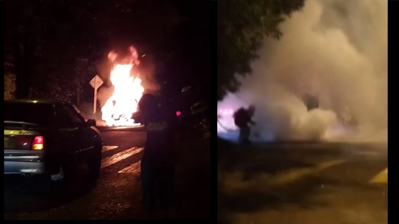 [Video] ¡Terrible! Un carro se incendió en Manrique