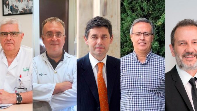 En la imagen (de izquierda a derecha) los investigadores Antoni Torres, Jesús Bermejo, Jose María Eiros, Salvador Resino y Ferrán Barbé, integrantes del equipo que ha desarrollado la investigación. Imagen cedida por el Instituto de Salud Carlos III del Ministerio de Ciencia e Innovación. EFE anticuerpos