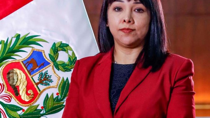 Fotografía cedida hoy por la Presidencial del Perú que muestra a la nueva primera ministra peruana, Mirtha Vásquez. EFE/Presidencia del Perú Pedro Castillo