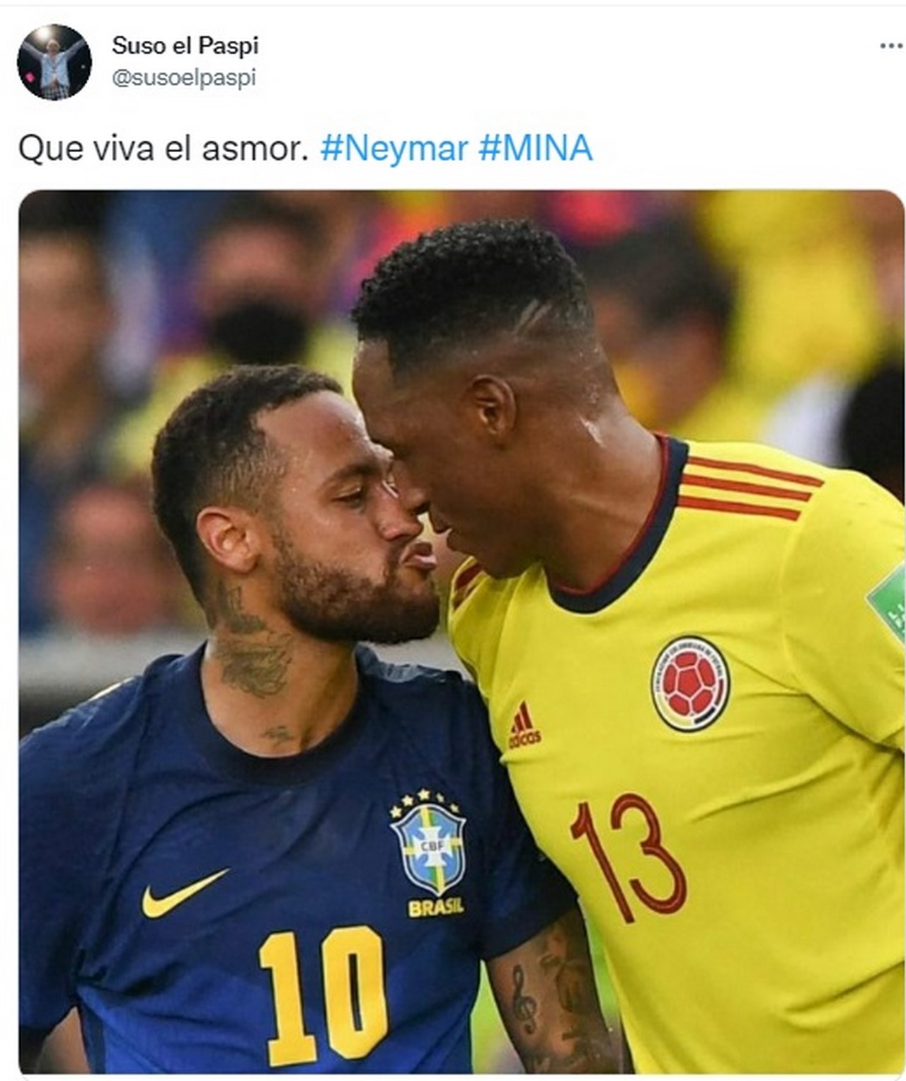 Cruce entre Neymar y Yerry Mina se volvió viral en redes sociales 1 Neymar y Yerry Mina