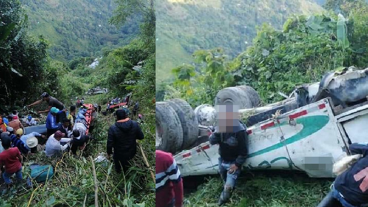 Bus escalera cayó por un abismo en Chaparral, Tolima