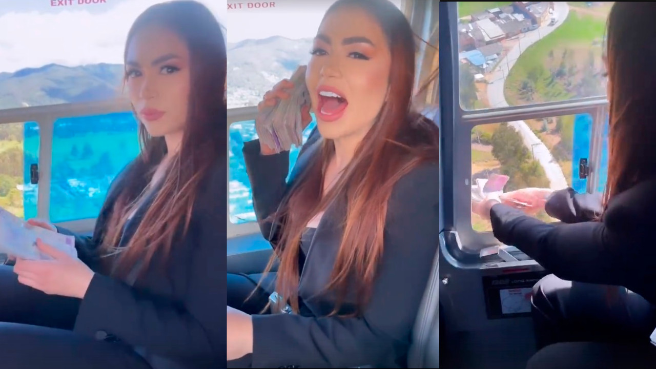 [Video] ¿Muy 'luquiada'? 'Epa Colombia' lanzó billetes desde un helicóptero