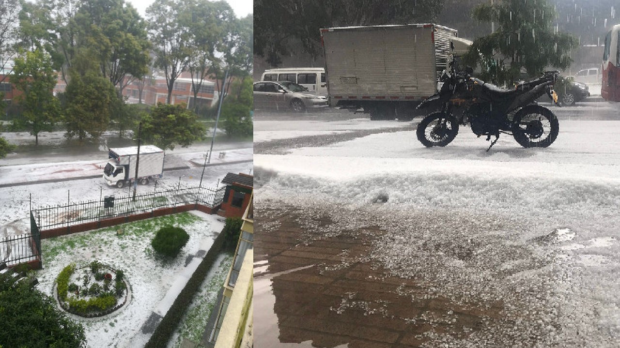 Tremenda granizada cayó esta tarde en Bogotá