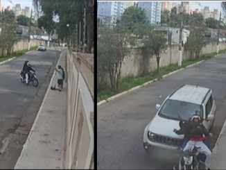 Conductor evitó un robo atropellando a los ladrones 1 robo atropellados sujetos brasil carro Conductor