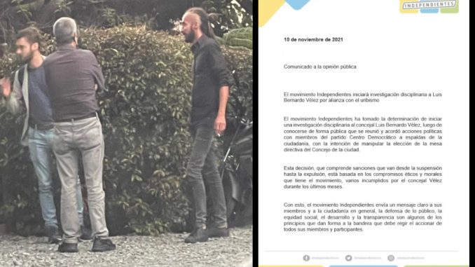 El Movimiento Independientes, le pondría 'tatequieto' al concejal Luis Bernardo Velez por alianzas con el uribismo El Movimiento Independientes, le pondría 'tatequieto' al concejal Luis Bernardo Velez por alianzas con el uribismo