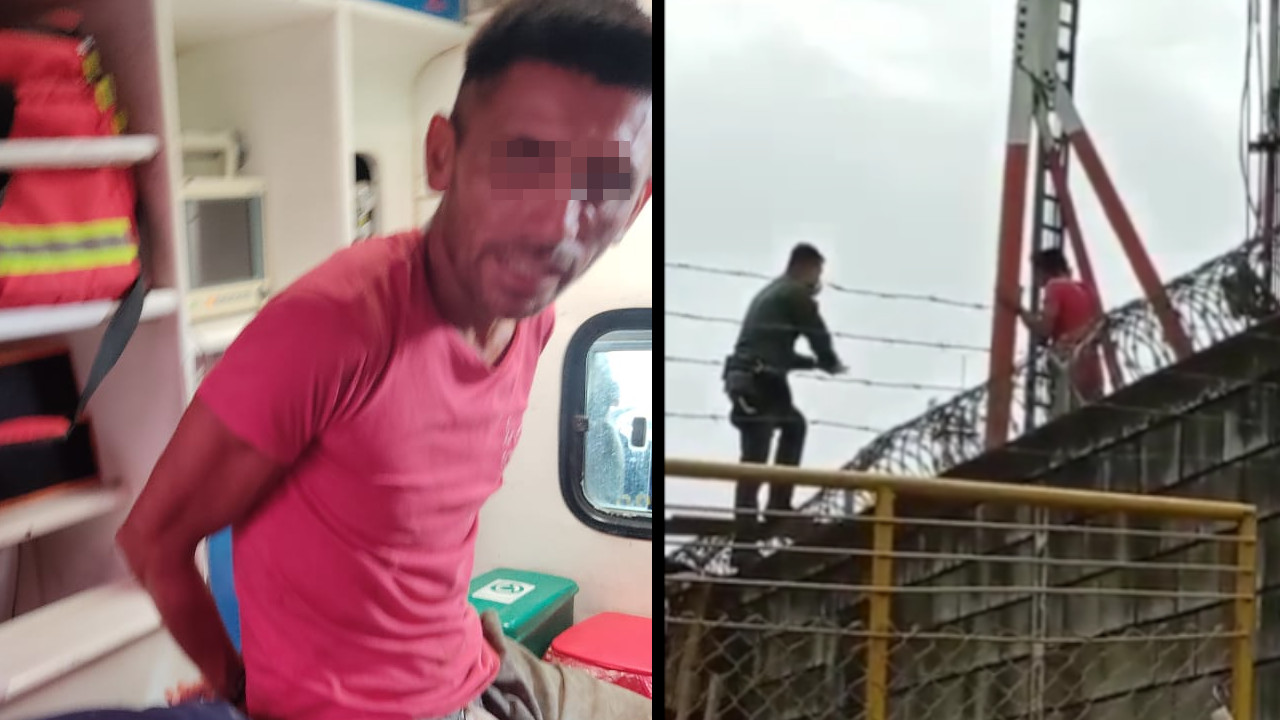 [Video] Un hombre se subió a una torre dizque porque su radio no le cogía señal