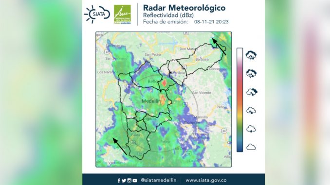 Reportan que lloverá un rato más en Medellín, Bello y los municipios del sur del Valle Reportan que lloverá un rato más en Medellín, Bello y los municipios del sur del Valle
