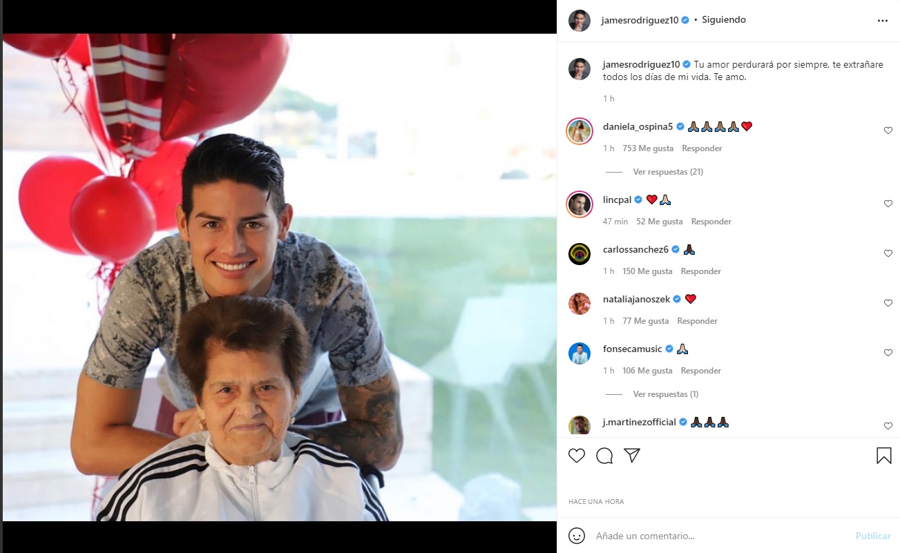 abuela james mensaje fallecimiento