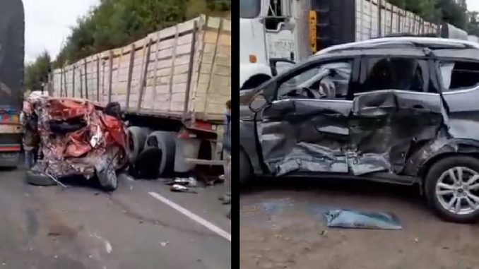 Aparatoso accidente en la vía Bogotá-Tunja Aparatoso accidente en la vía Bogotá-Tunja