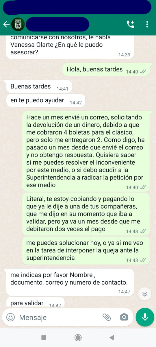 Fotos: El drama de los hinchas de Nacional que compraron boleta por internet, pero nunca se la entregaron 4 captura nacional 3