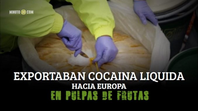 cocaina liquida en fruta portada