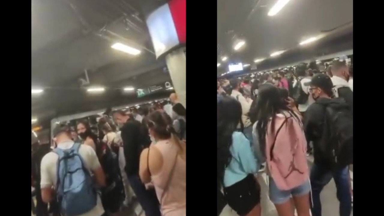 Congestión en El Metro de Medellín por inconveniente técnico