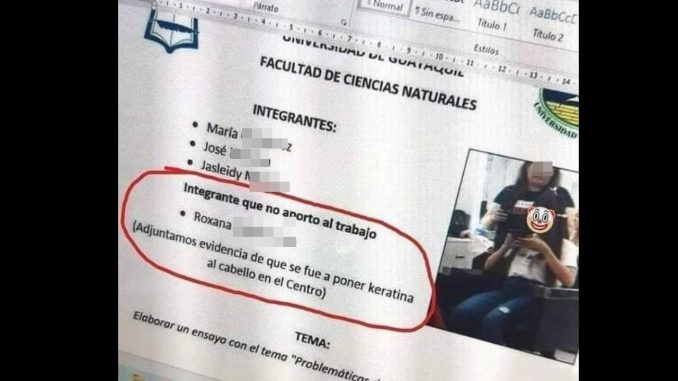 ¡Qué 'boleteada'! Sus compañeros la 'echaron al agua': "se fue a poner Keratina en el cabello" ¡Qué 'boleteada'! Sus compañeros la 'echaron al agua': "se fue a poner Keratina en el cabello"
