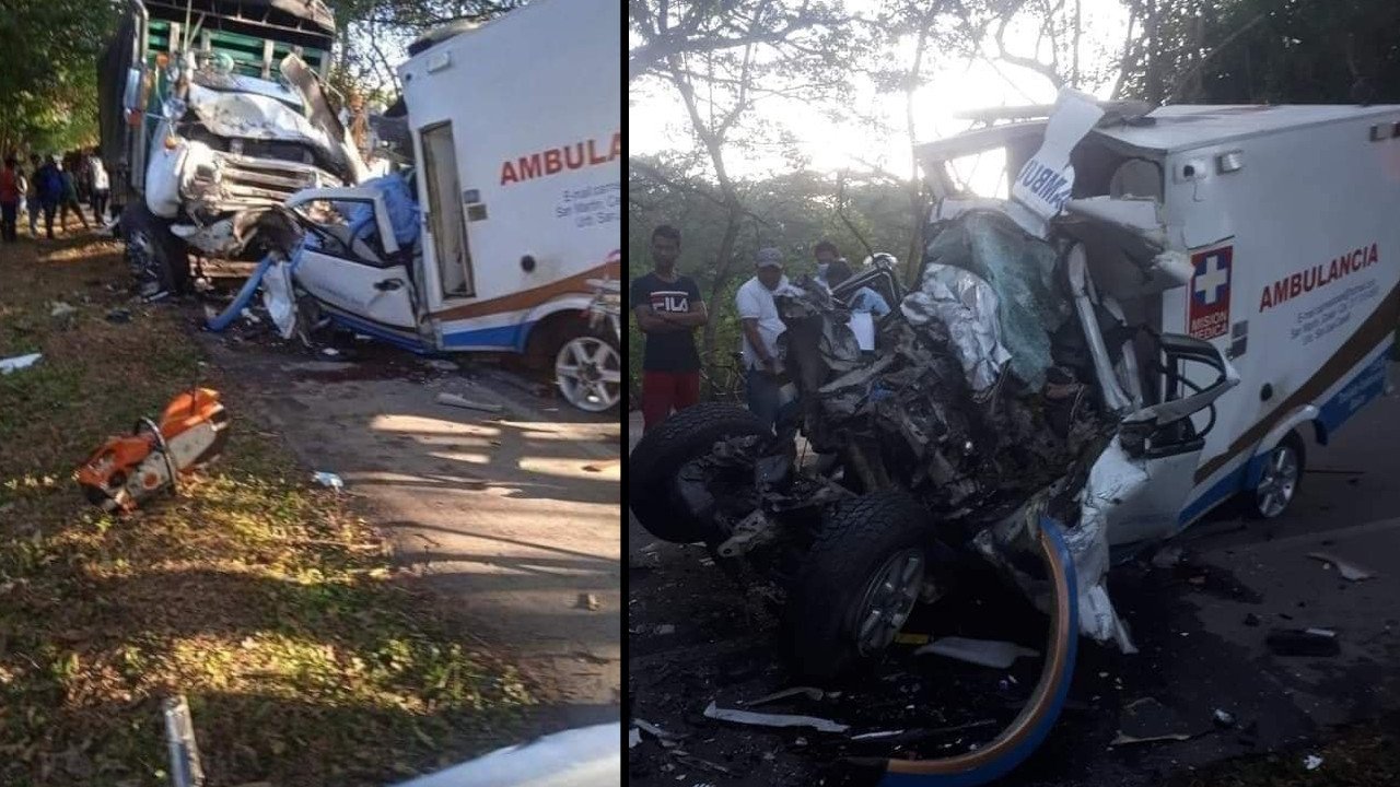¡Tragedia! Ambulancia y camión chocaron, una niña de 4 años y tres adultos murieron