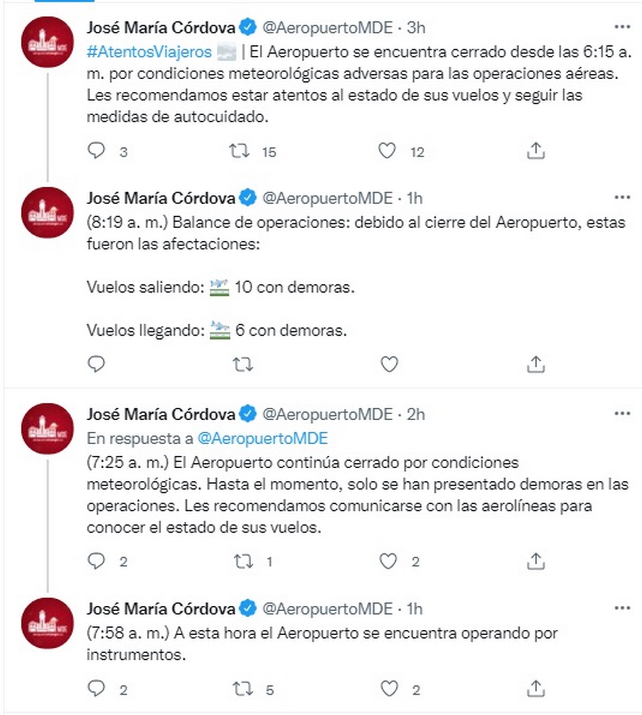 ¡OJO! Aeropuerto José María Córdova en Rionegro tiene atrasos en vuelos 2 Aeropuerto Internacional Jose Maria Cordova de Rionegro