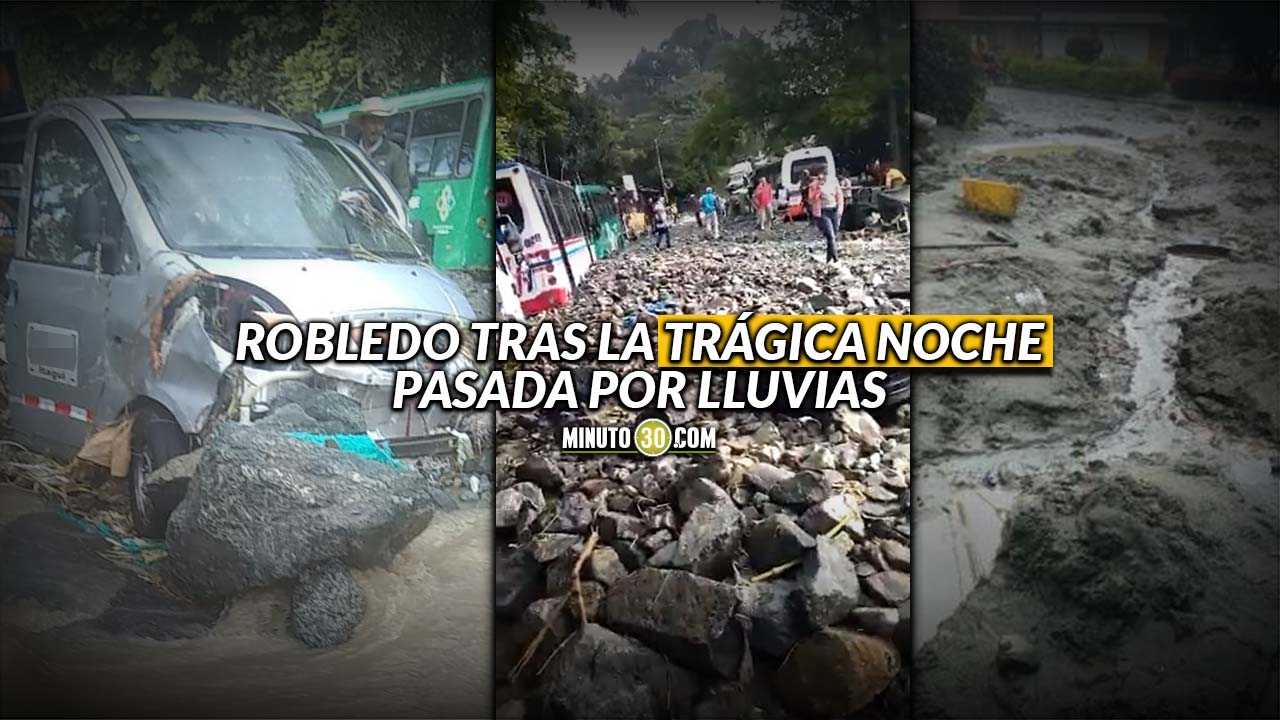 Así amanecieron las calles de Robledo tras fuertes lluvias