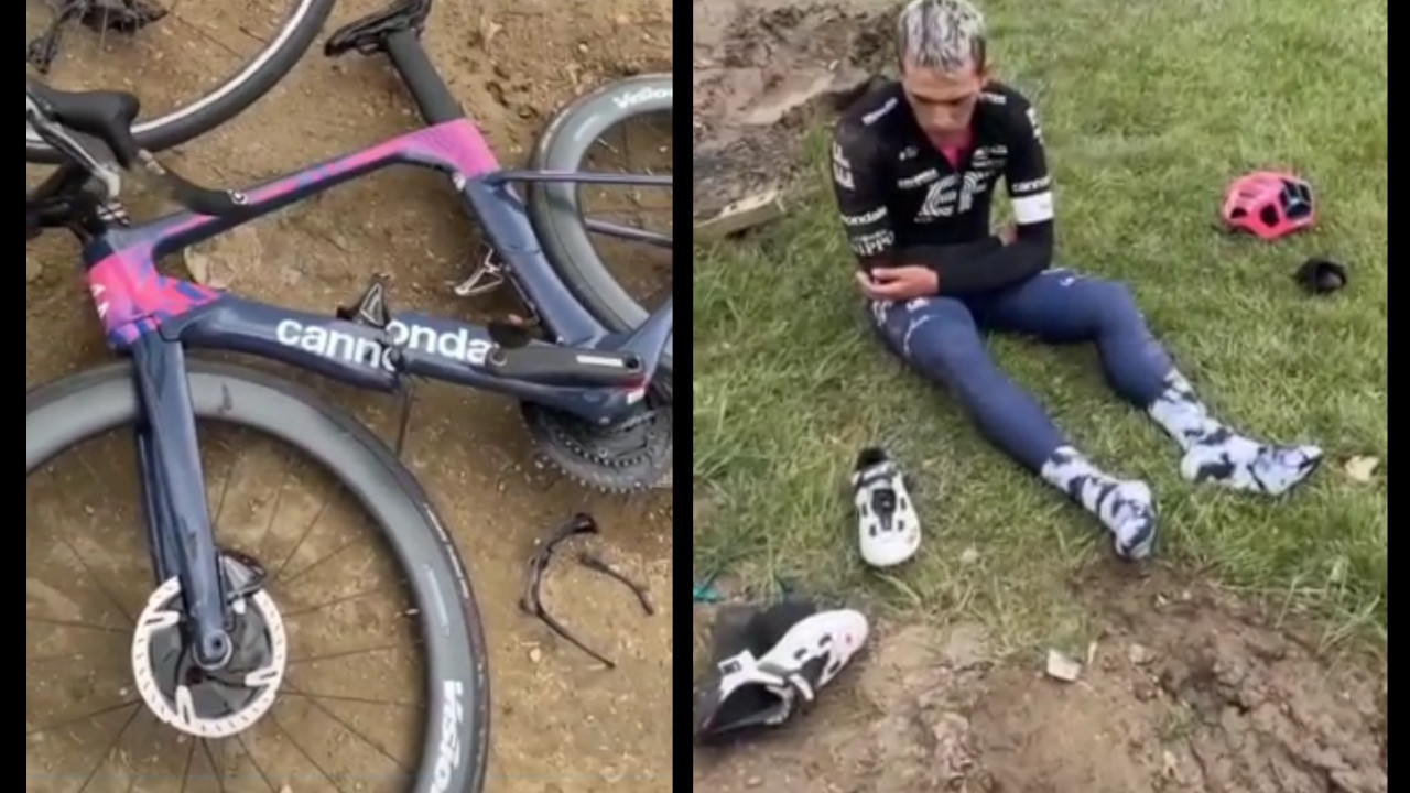 [Video] ¡Le dejó la 'cicla' en dos! Tres ciclistas profesionales fueron arrollados en Rionegro