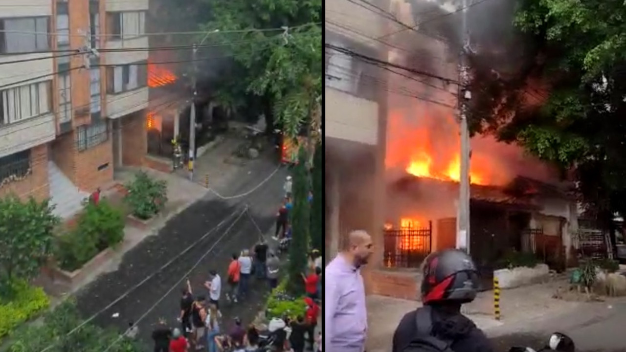 [Video] Casa en Laureles estaba siendo consumida por un voraz incendio
