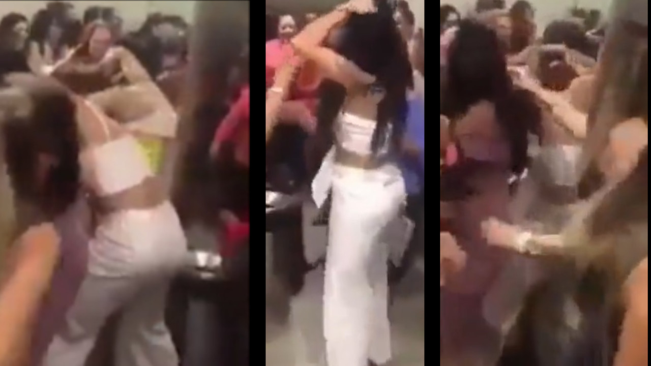 [Video] Fiesta decembrina en una empresa terminó en mechoneada