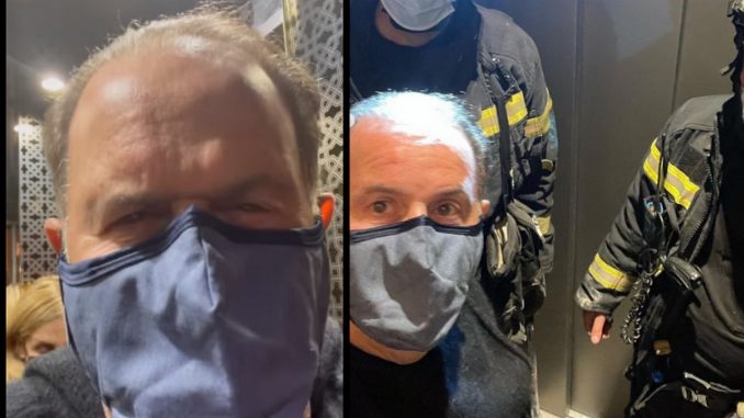 Raúl de Molina y su esposa quedan atrapados en un ascensor