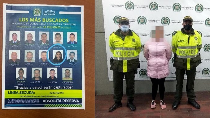 Cogieron a una mujer que estaba en el cartel de los más buscados por hurto en Bogotá Cogieron a una mujer que estaba en el cartel de los más buscados por hurto en Bogotá