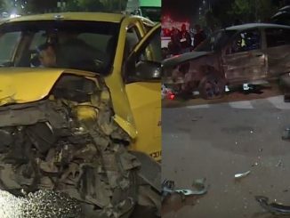 ¡Qué 'totazo'! Familia se chocó con un taxi y hasta su perrito quedó herido 1 Familia se chocó con un taxi y hasta su perrito quedó herido