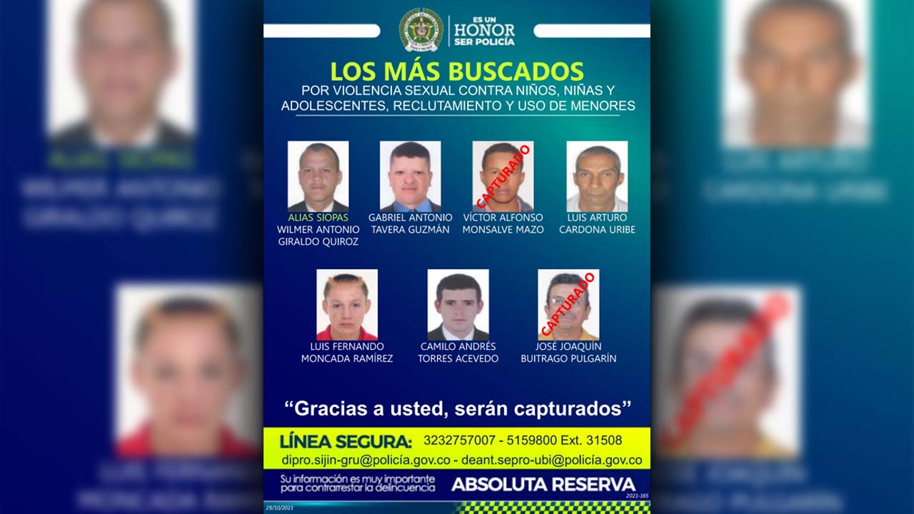 ¡Véalos bien! Estos son los más buscados por violencia sexual y reclutamiento de menores en Antioquia 2 mas buscados antioquia
