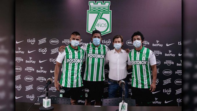 Atlético Nacional presentó a Duque, Mejía y Mantilla quienes exhibieron la nueva piel verdolaga Atlético Nacional presentó a Duque, Mejía y Mantilla quienes exhibieron la nueva piel verdolaga