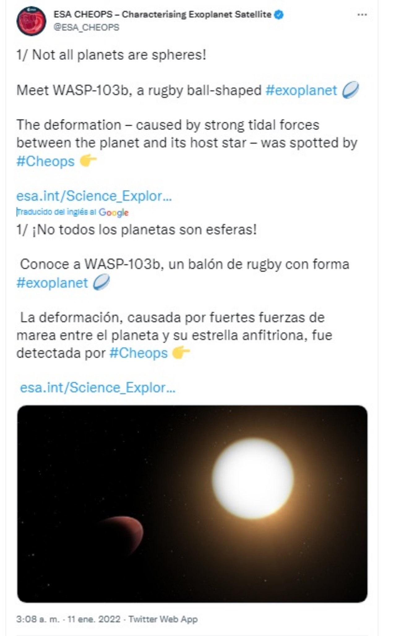 Descubren por primera vez un planeta ovalado
