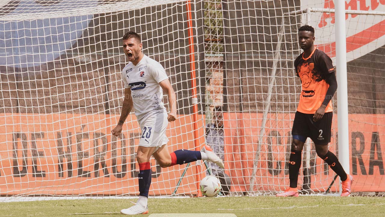 Foto Tw DIM_Oficial. Tití Rodriguez marcó gol en el amistoso que dejó victoria del Medellín sobre Envigado