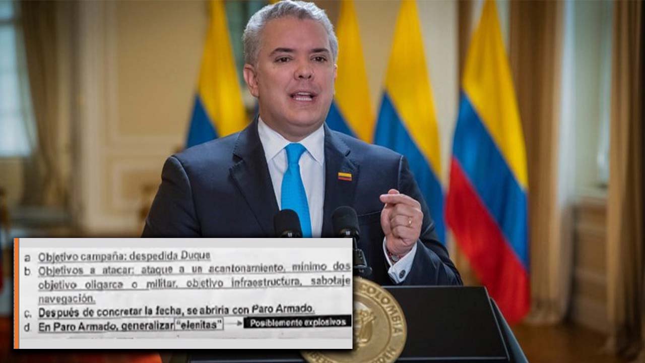 Revelan plan guerrillero contra el presidente llamado 'Campaña de Despedida a Duque'