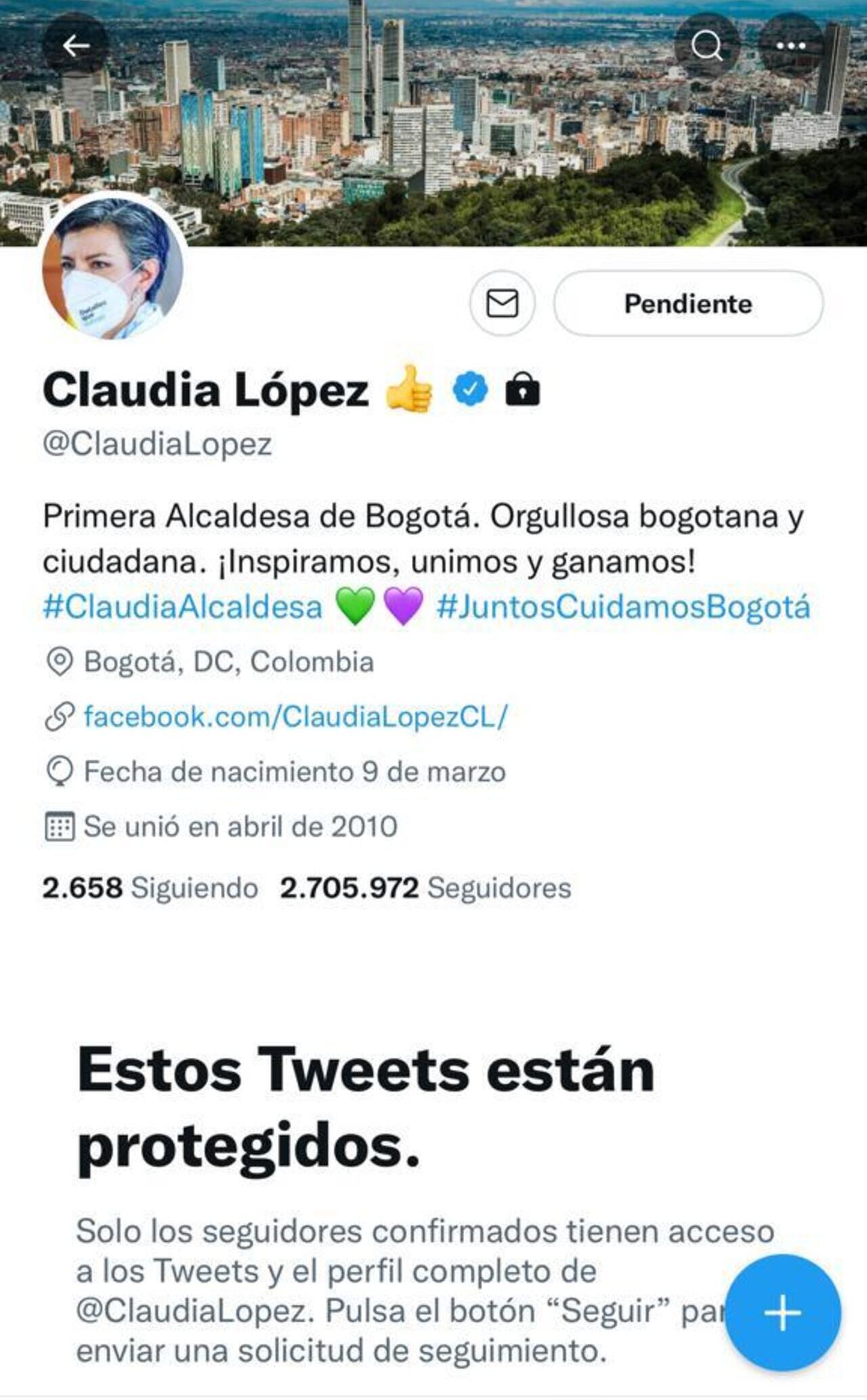 Claudia López twitter