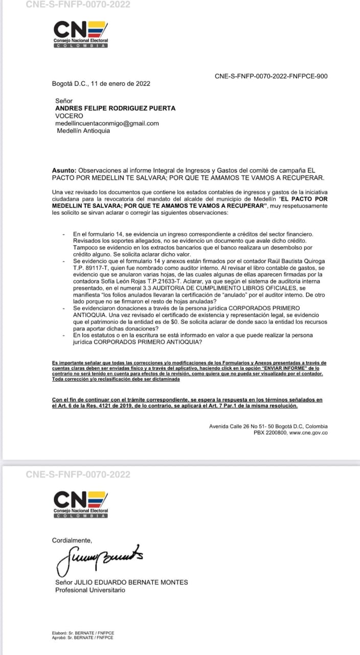 Corporación Primero Antioquia, la fundación que financió la revocatoria en Medellín, pero que no tiene plata 2 WhatsApp Image 2022 01 24 at 10.20.31