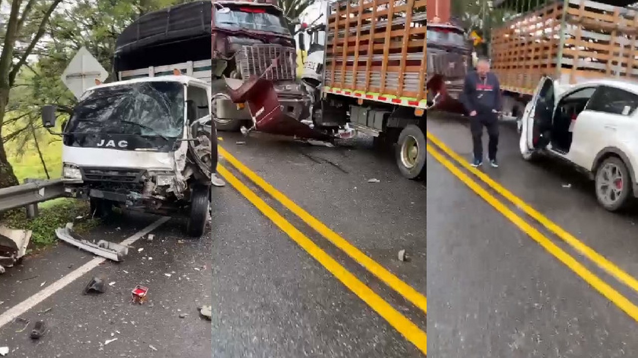 Tractocamión se chocó contra varios vehículos en la vía a La Pintada
