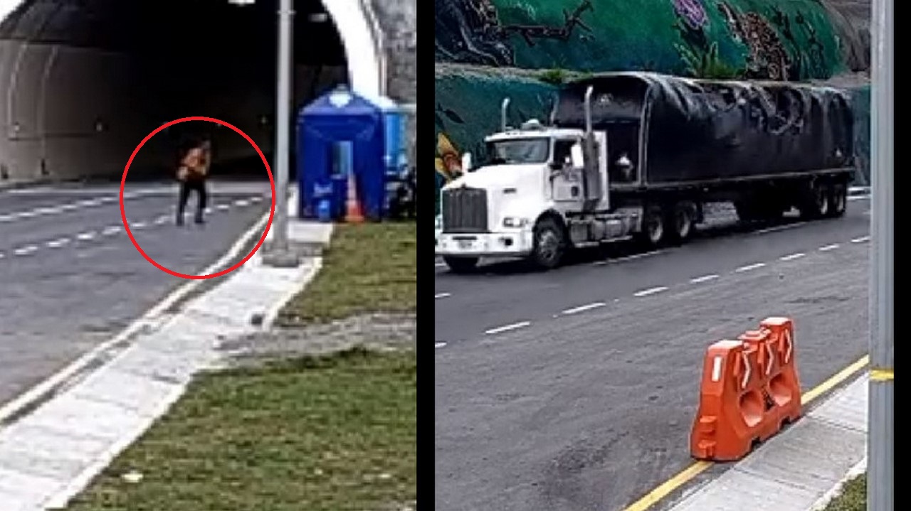 Video del tractocamión antes del accidente en La Línea