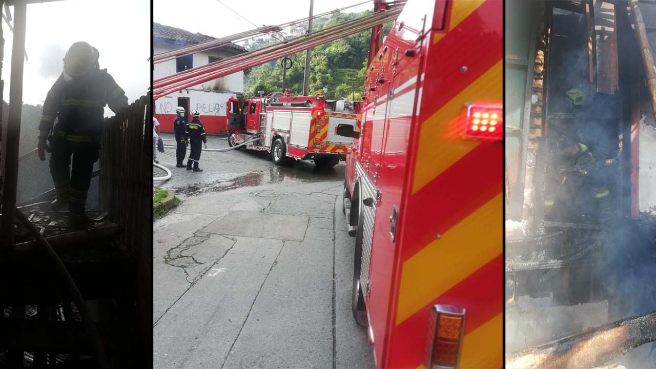 Bomberos llegaron a tiempo y lograron apagar un incendio en una casa en Manizales