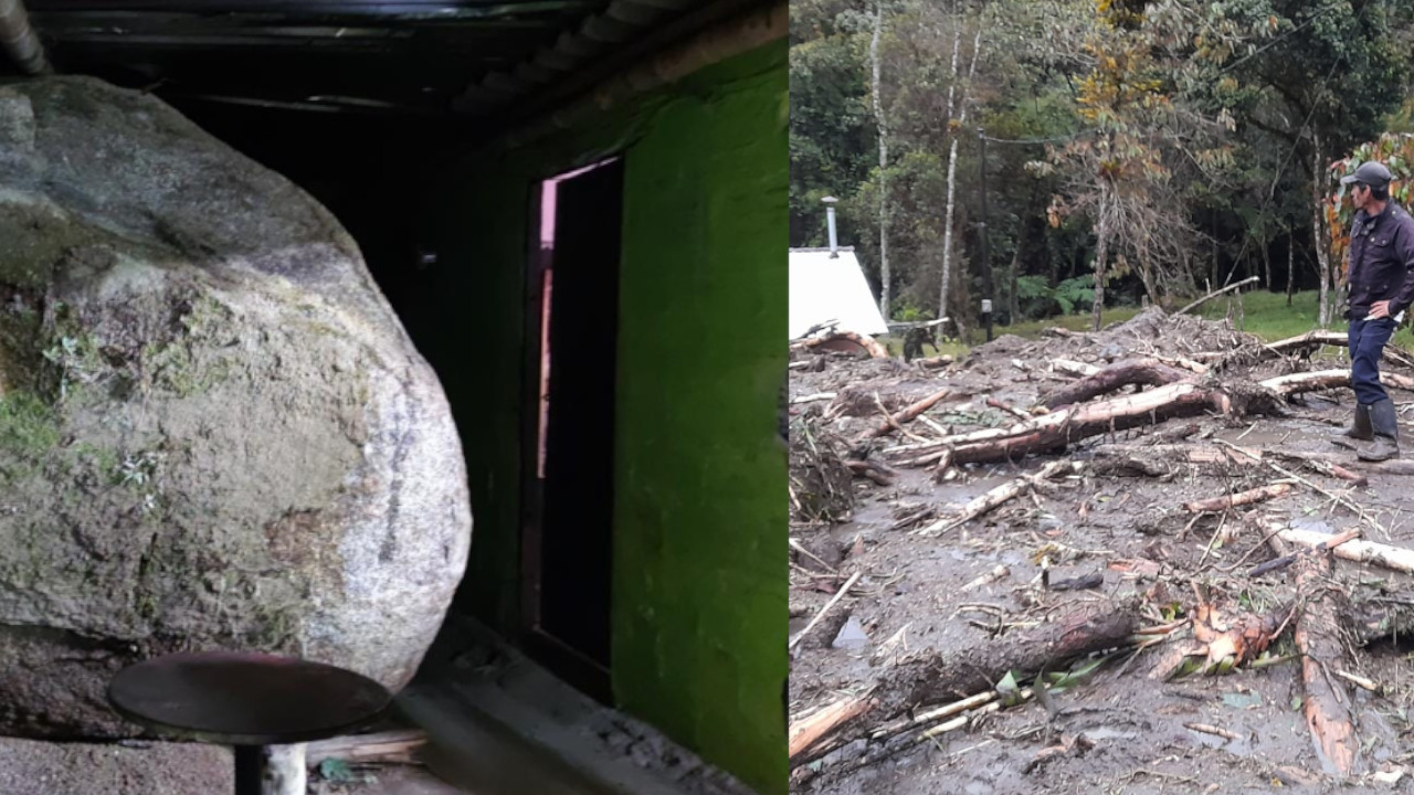 ¡Qué miedo! Piedra cayó sobre una vivienda en El Carmen de Viboral
