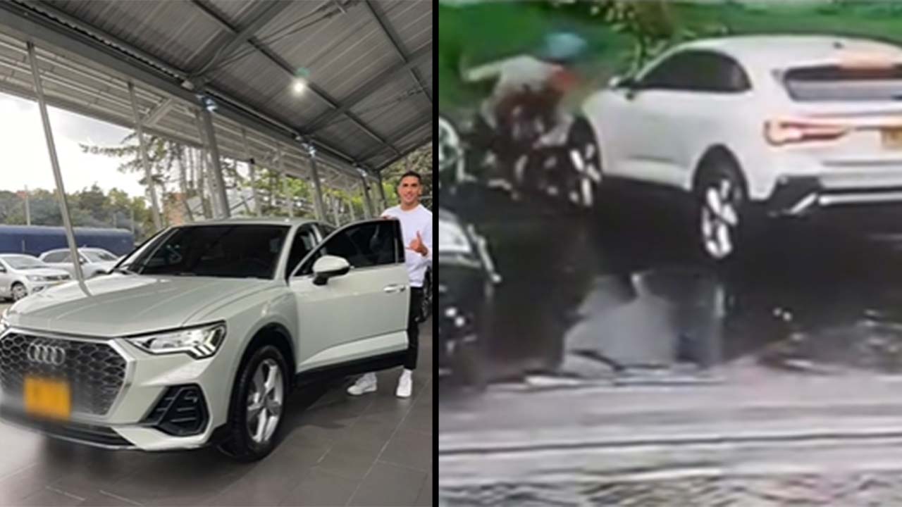 Pablo Sabbag, delantero de Equidad, chocó su camioneta recién comprada saliendo del concesionario